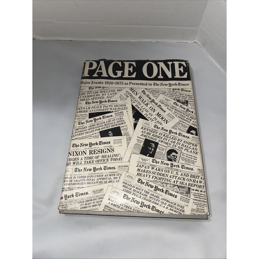 The New York Times Page one Book 1920-1975 With Pressed Flowers Inside
